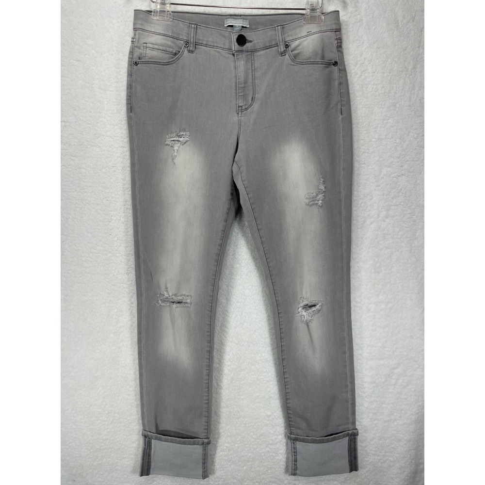 New York & Company Women's size 8 Straight Cuff Gray Jeans